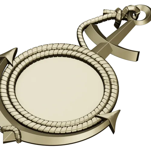 Anchor Medallion - STL 3D Model for CNC