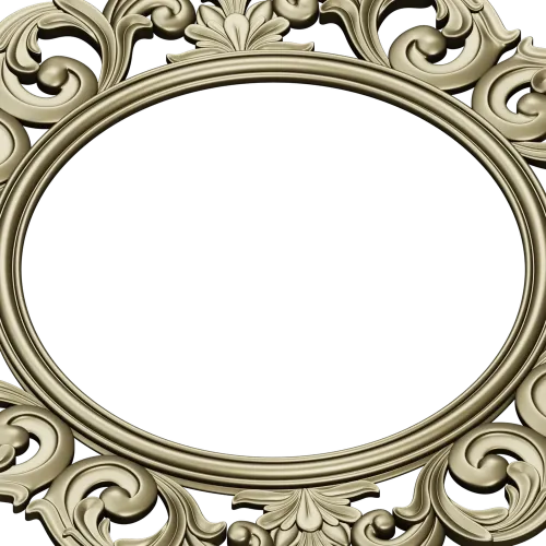 Ornate Rococo Round-in-Square Frame STL for CNC