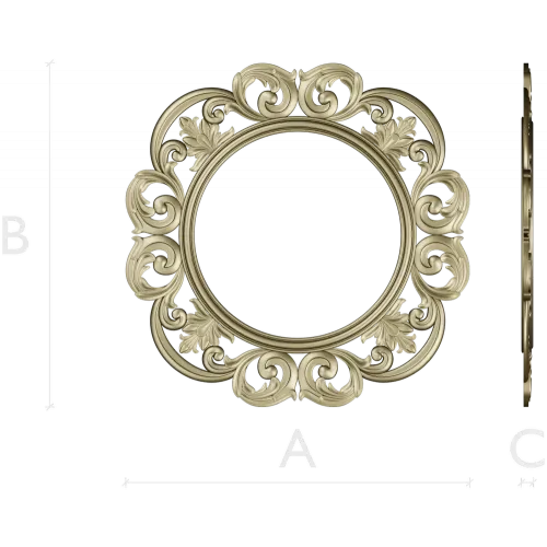 Ornate Rococo Round-in-Square Frame STL for CNC