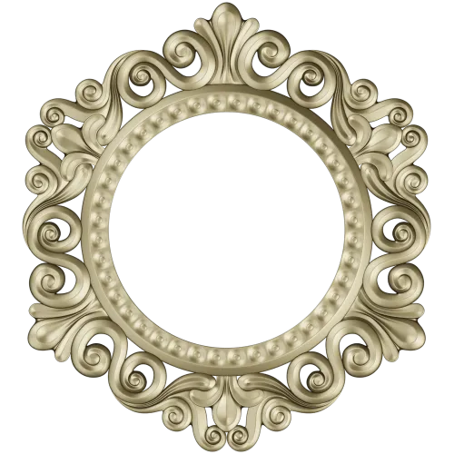 Baroque Round Frame STL for CNC - Ornate Rocaille Design