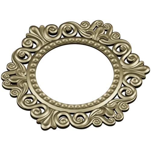 Baroque Round Frame STL for CNC - Ornate Rocaille Design