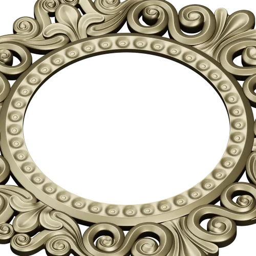 Baroque Round Frame STL for CNC - Ornate Rocaille Design