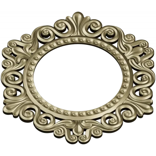 Baroque Round Frame STL for CNC - Ornate Rocaille Design