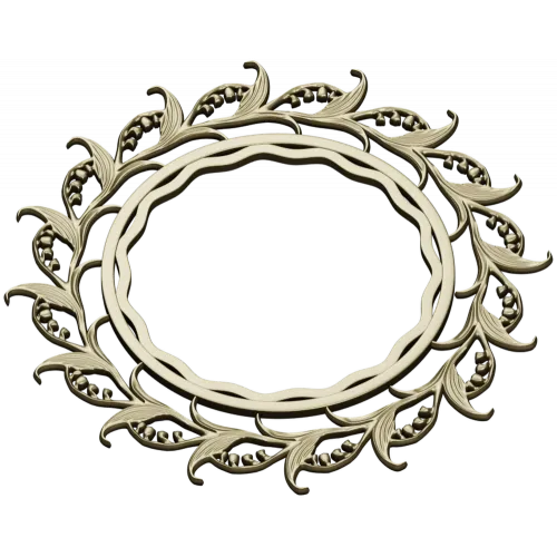 Ornamental Acanthus Round Frame - STL 3D Model for CNC
