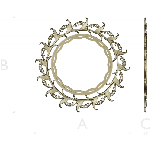 Ornamental Acanthus Round Frame - STL 3D Model for CNC