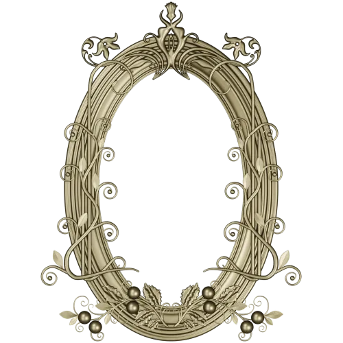 Ornate Oval Vine Frame STL 3D Model for CNC