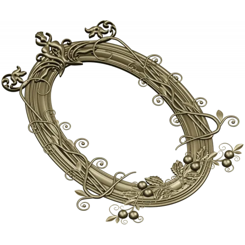 Ornate Oval Vine Frame STL 3D Model for CNC