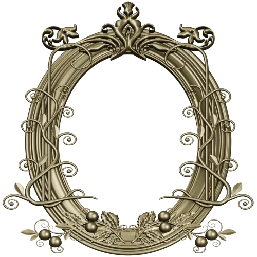 Ornate Oval Vine Frame STL 3D Model for CNC