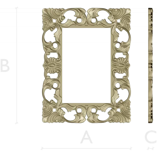 Rococo Filigree Frame - STL 3D model for CNC milling
