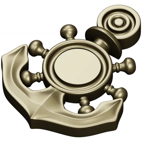 Nautical Anchor & Helm STL 3D Model for CNC