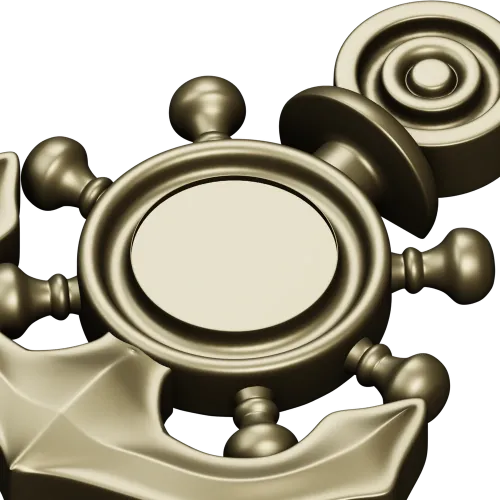 Nautical Anchor & Helm STL 3D Model for CNC