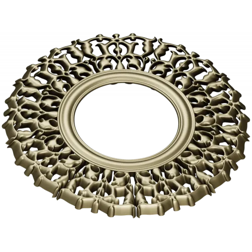 Резная круглая рамка STL для ЧПУ - венок листьев, 3D модель stl