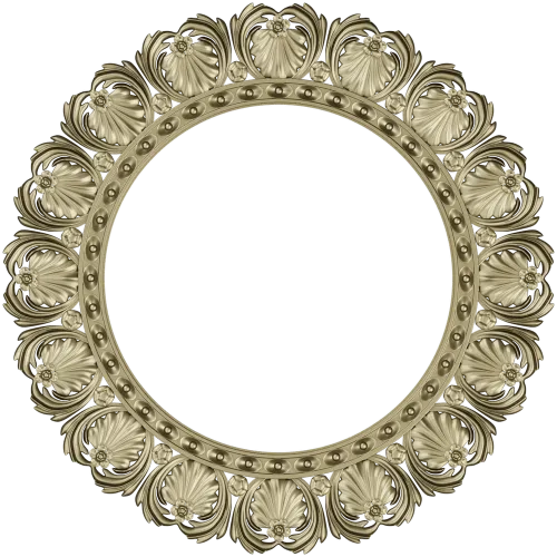 Ornate Shell Rosette - Round CNC Frame STL