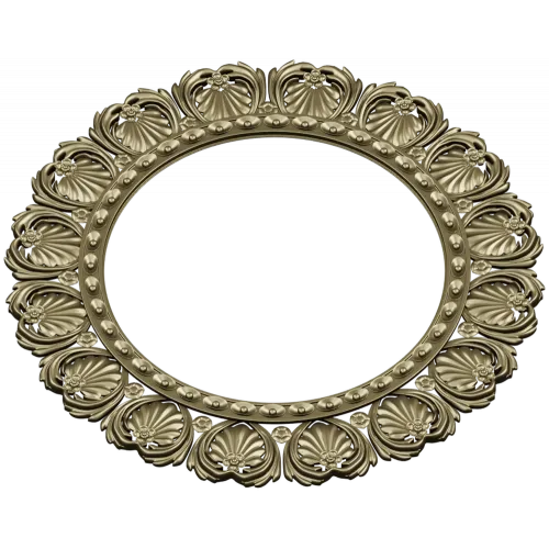 Ornate Shell Rosette - Round CNC Frame STL