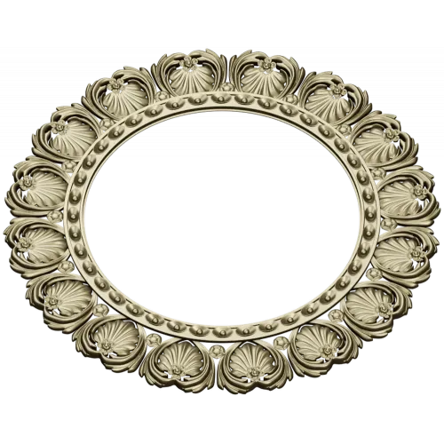 Ornate Shell Rosette - Round CNC Frame STL