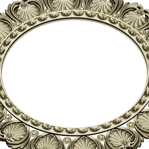 Ornate Shell Rosette - Round CNC Frame STL