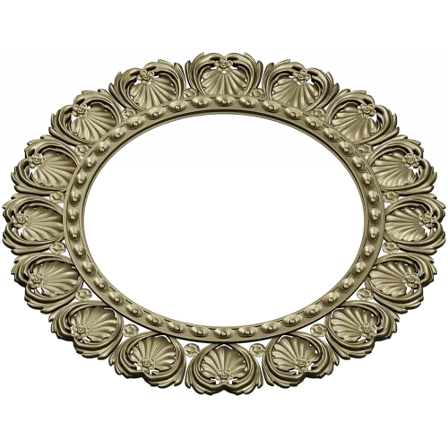 Ornate Shell Rosette - Round CNC Frame STL