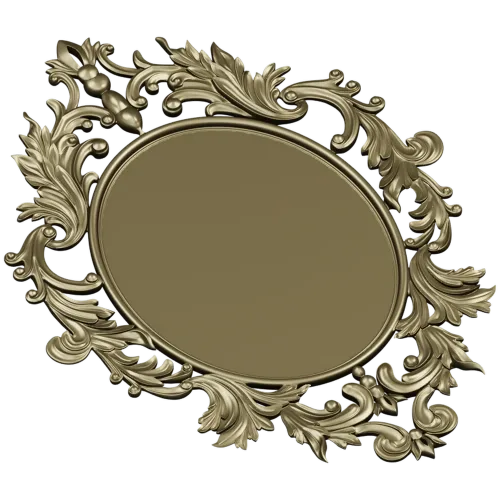 Ornamental Acanthus Oval Frame - STL 3D model for CNC