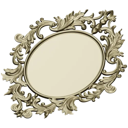 Ornamental Acanthus Oval Frame - STL 3D model for CNC