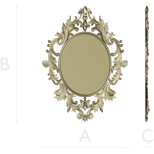 Ornamental Acanthus Oval Frame - STL 3D model for CNC