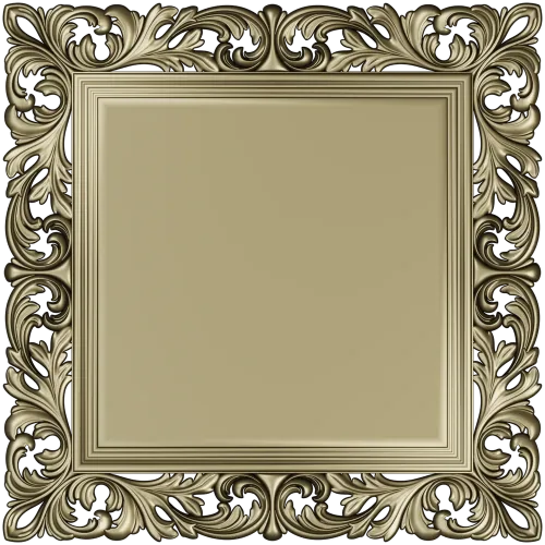 Baroque Square Frame STL 3D model for CNC milling