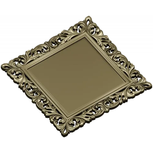 Baroque Square Frame STL 3D model for CNC milling