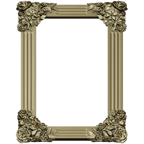 Декоративная рамка с уголками-розами - 3D STL для ЧПУ