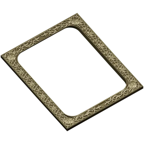 Baroque Floral Rectangular Frame STL for CNC