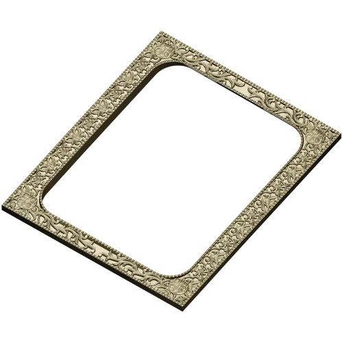 Baroque Floral Rectangular Frame STL for CNC
