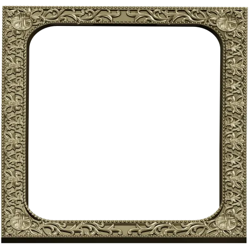 Baroque Floral Rectangular Frame STL for CNC
