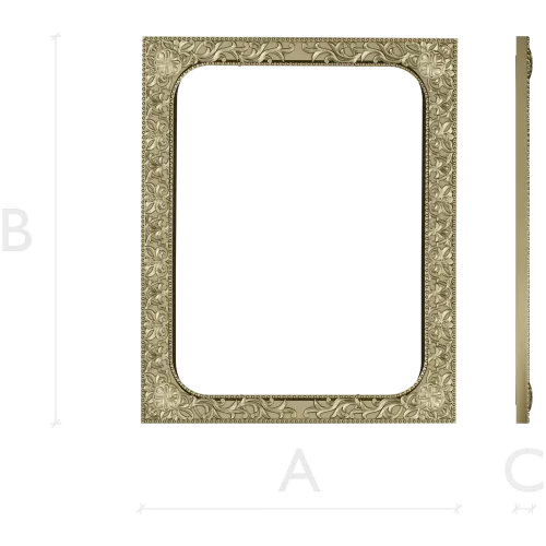 Baroque Floral Rectangular Frame STL for CNC