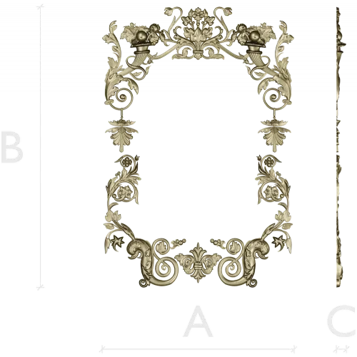 Rococo Floral Frame STL for CNC