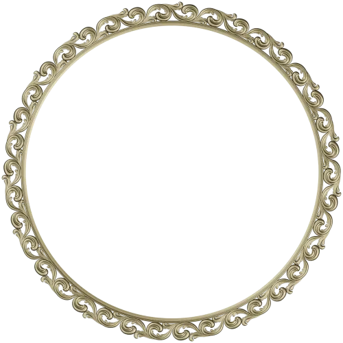 Ornate Round Scroll Frame - STL 3D Model for CNC
