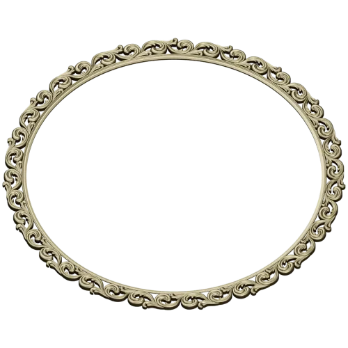 Ornate Round Scroll Frame - STL 3D Model for CNC