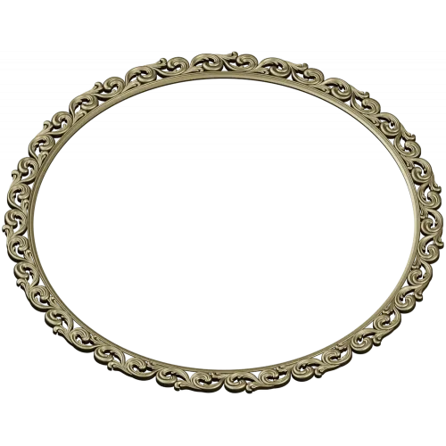Ornate Round Scroll Frame - STL 3D Model for CNC