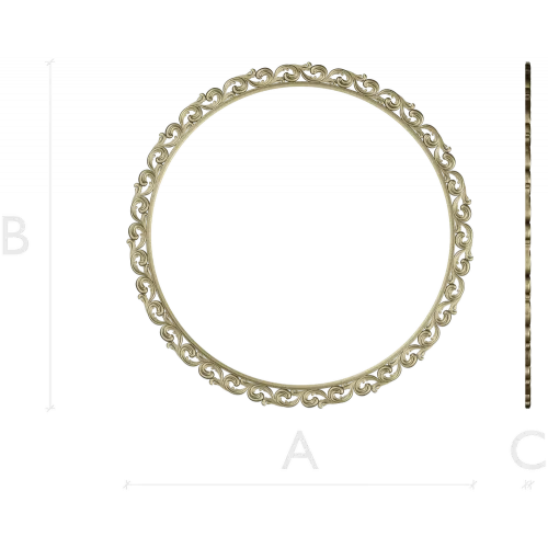 Ornate Round Scroll Frame - STL 3D Model for CNC