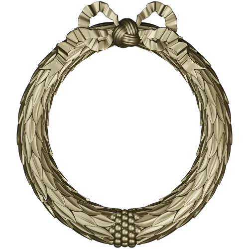 Laurel Wreath Frame - 3D STL model for CNC milling