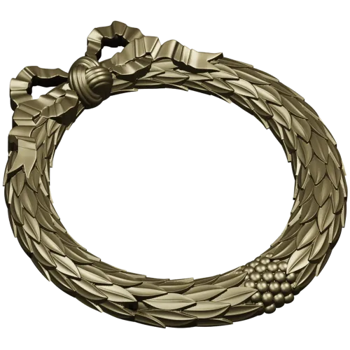 Laurel Wreath Frame - 3D STL model for CNC milling