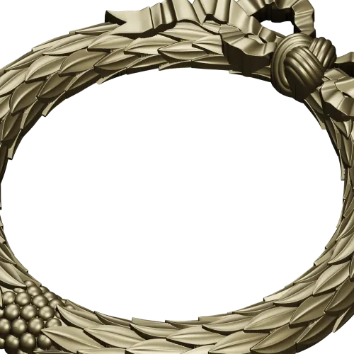 Laurel Wreath Frame - 3D STL model for CNC milling