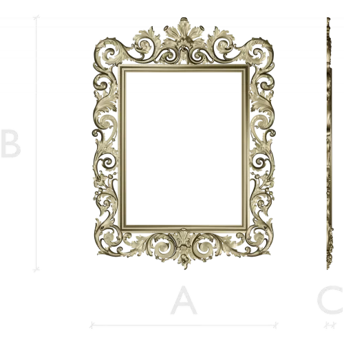 Baroque frame STL 3D model for CNC milling