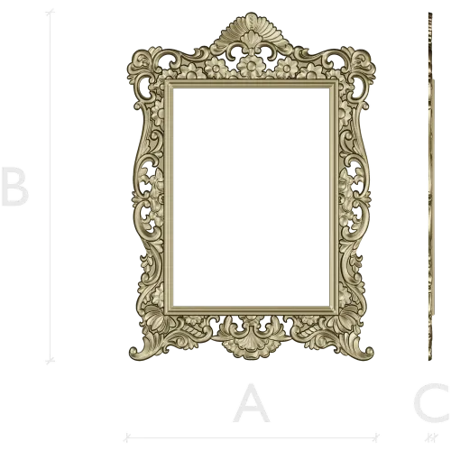 Rococo Ornamental Frame STL for CNC