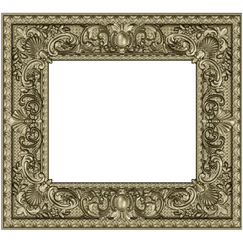 Baroque Ornate Square Frame - STL 3D model for CNC