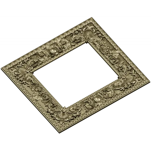 Baroque Ornate Square Frame - STL 3D model for CNC
