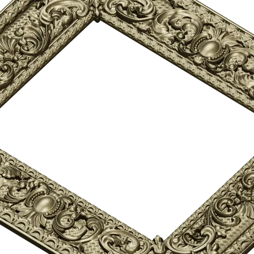 Baroque Ornate Square Frame - STL 3D model for CNC