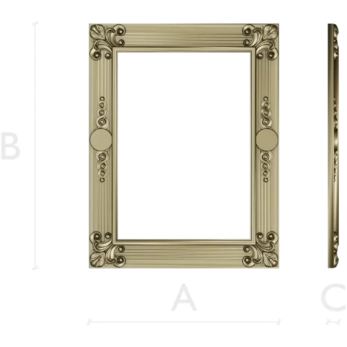 Baroque Corner Frame 3D model STL for CNC milling