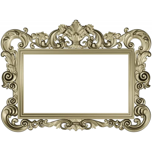 Baroque rectangular frame STL - ornate 3D model for CNC