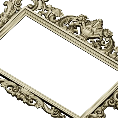 Baroque rectangular frame STL - ornate 3D model for CNC