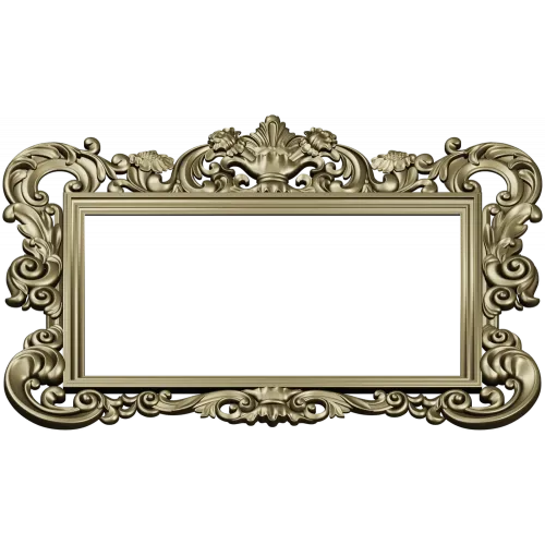 Baroque rectangular frame STL - ornate 3D model for CNC