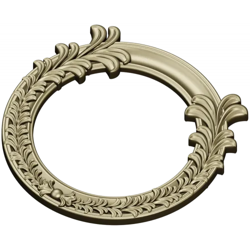 Ornate Acanthus Round Frame - 3D STL for CNC