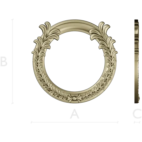 Ornate Acanthus Round Frame - 3D STL for CNC